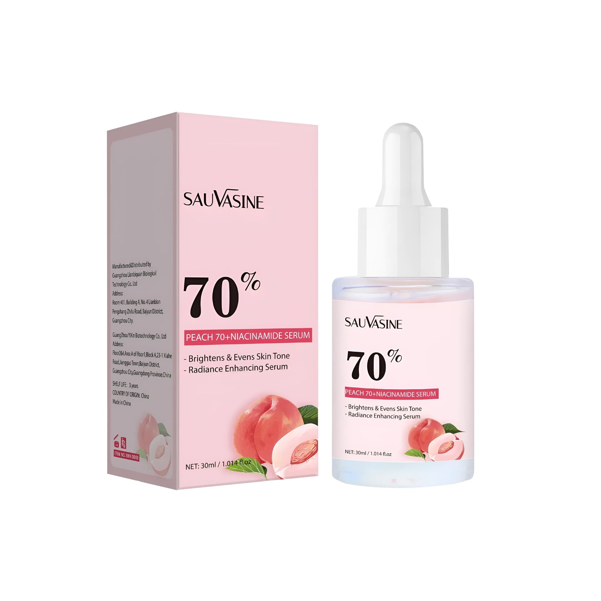 30ml nicotinamide care solution bottle with hydrating and moisturising properties