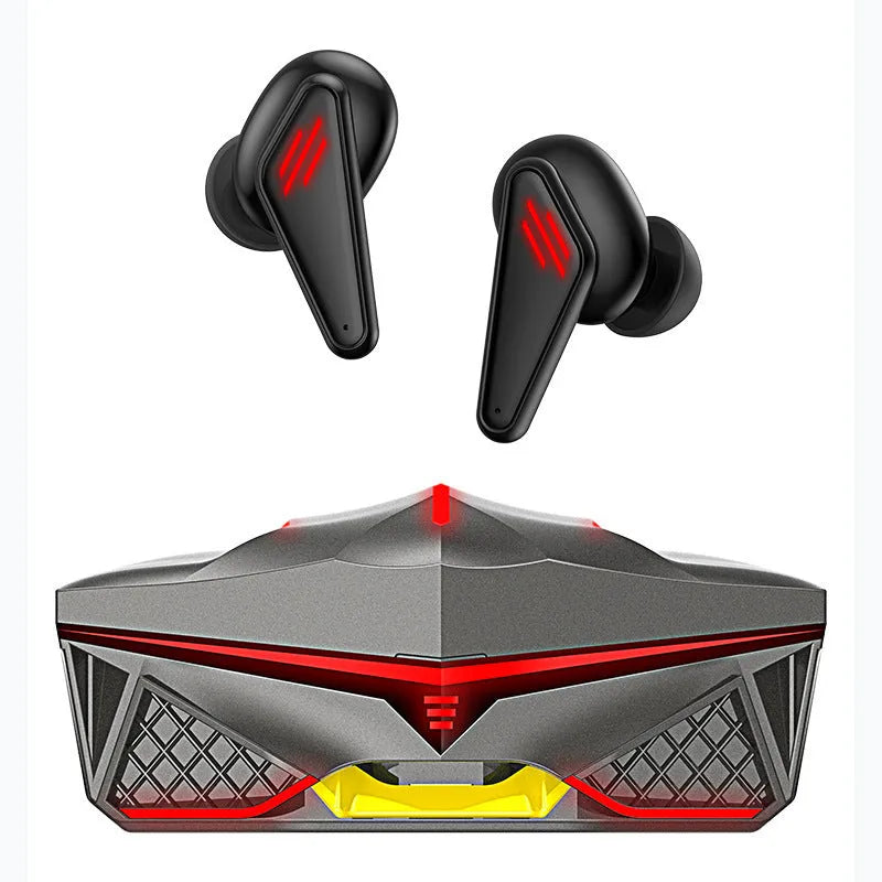 K98 Black wireless Bluetooth earbuds with charging case and cable