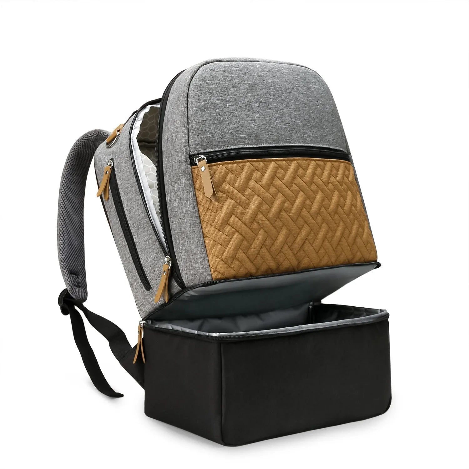 Insulated mother and child travel backpack in Oxford cloth with curved shoulder straps