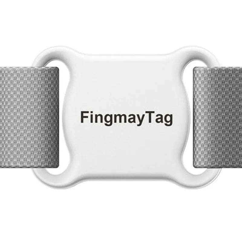 Smart pet GPS locator in white or black, collar-mounted ABS tracker measuring 45 x 33mm and weighing 10g