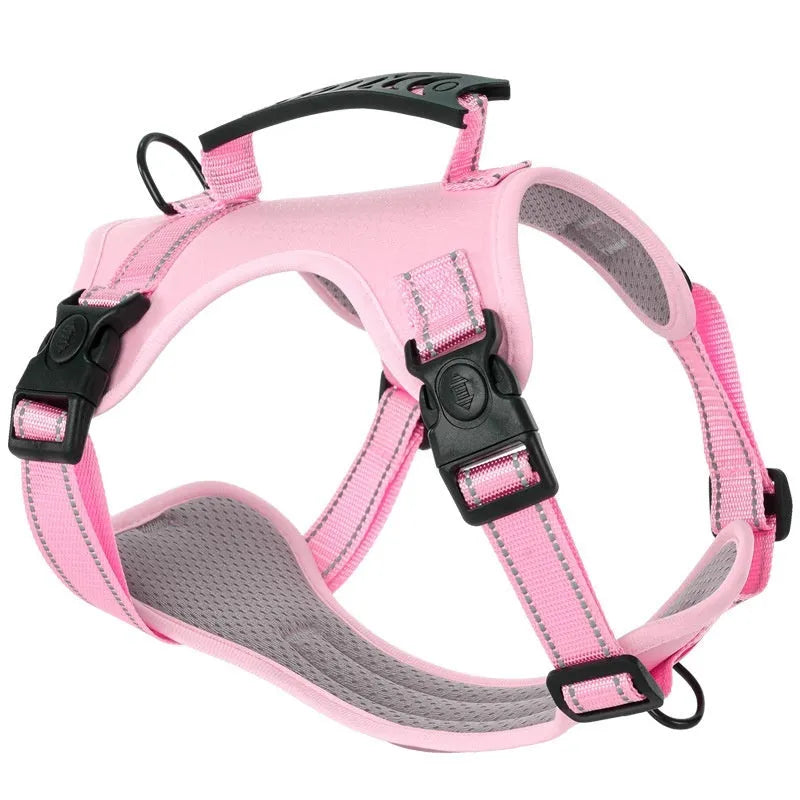 Adjustable dog chest harness and leash set in multiple colours and sizes