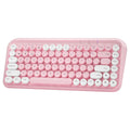 Pink dual-mode Bluetooth portable keyboard with silent keys and compact design