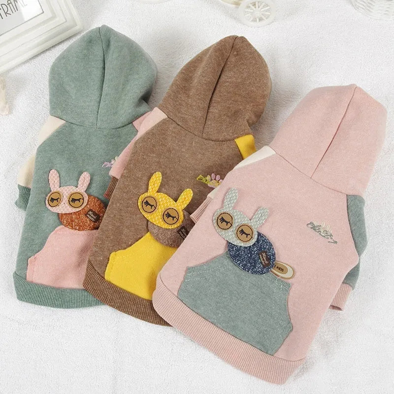 A brown cotton sweatshirt for a dog, showing a casual fit and soft fabric.