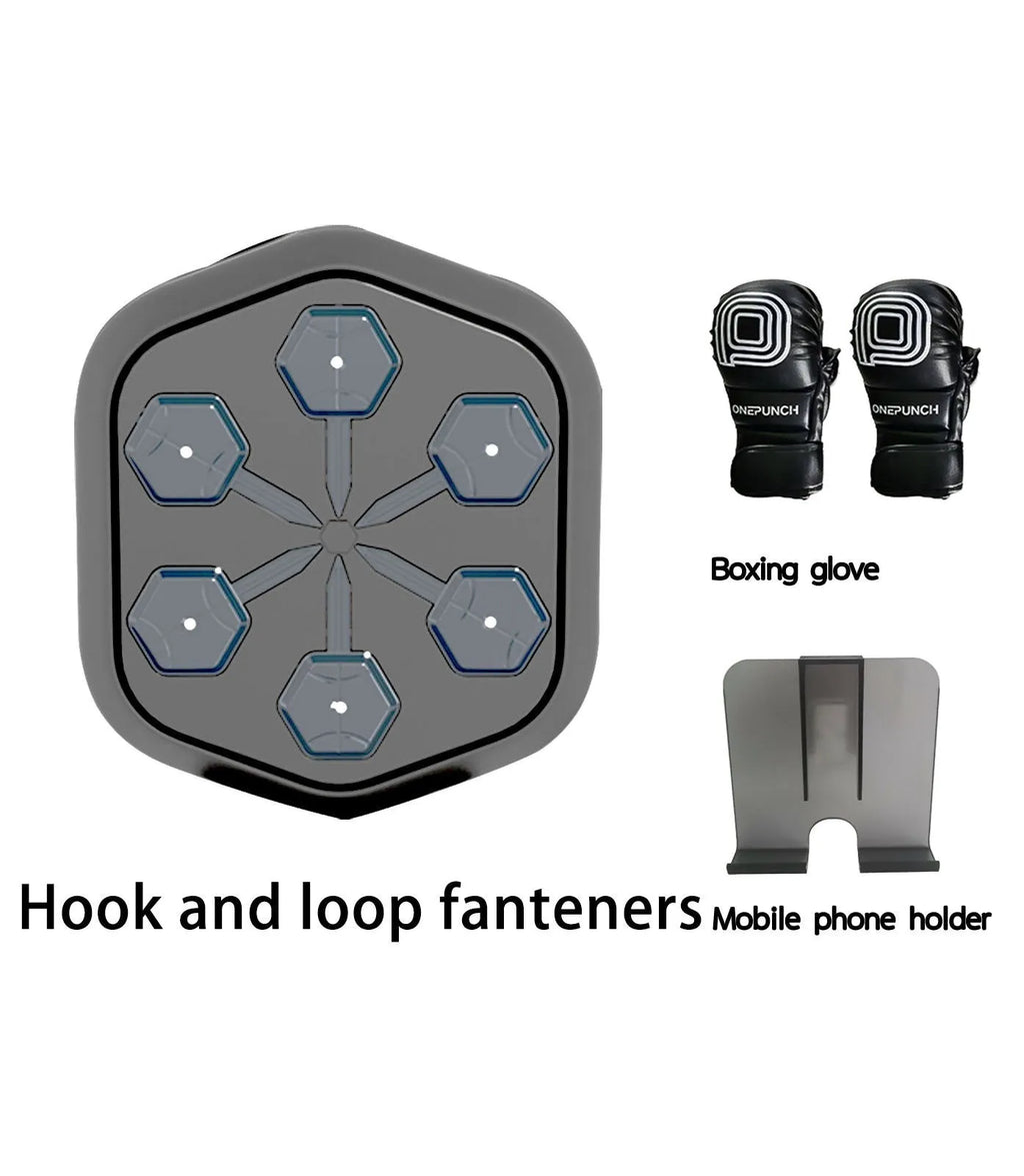 Black smart music boxing machine with Bluetooth connectivity and 200kg strike capacity