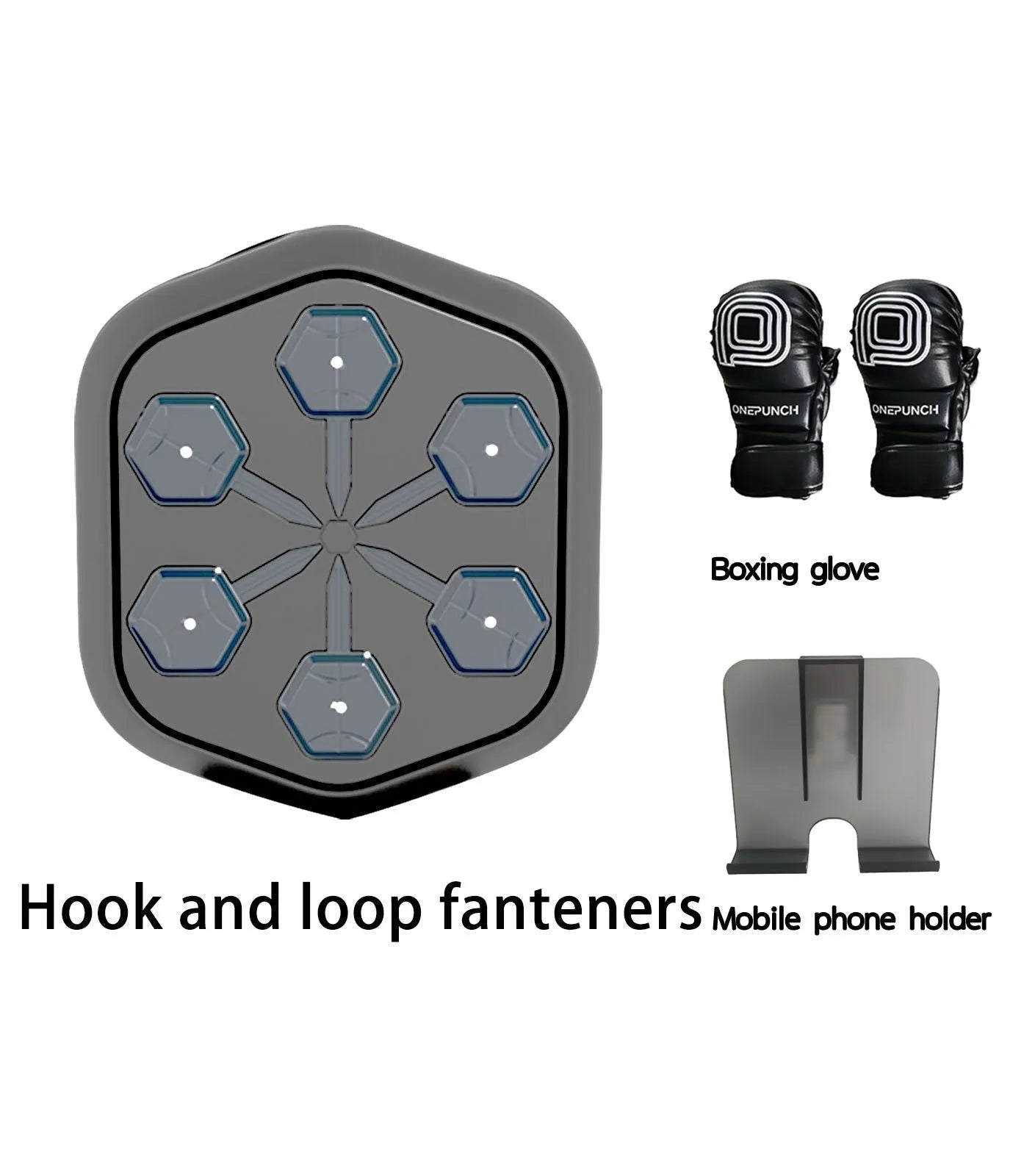 Black smart music boxing machine with Bluetooth connectivity and 200kg strike capacity