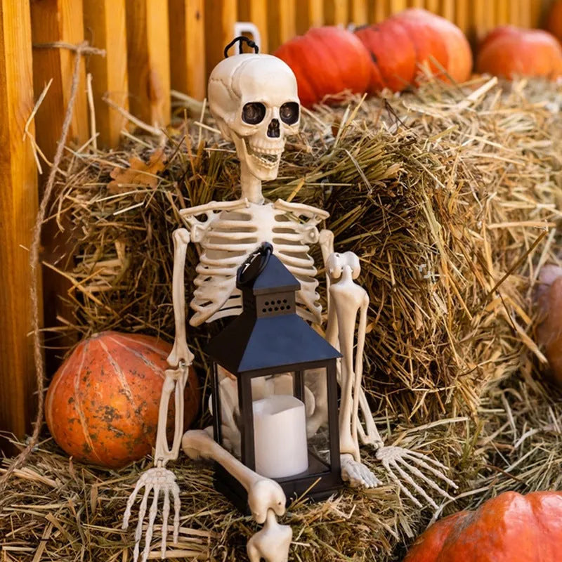 90cm movable joint plastic skeleton Halloween decoration prop posed upright