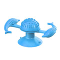 Blue rubber windmill cat toy for indoor self-play and boredom relief