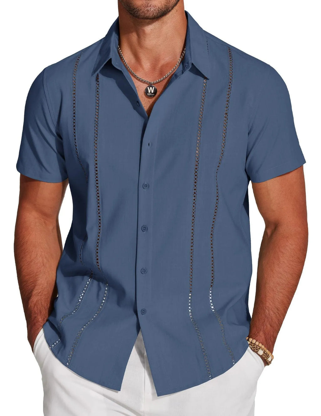 Men's slim fit Hawaiian short sleeve shirt with vibrant digital print and polyester fabric in sizes S to 6XL