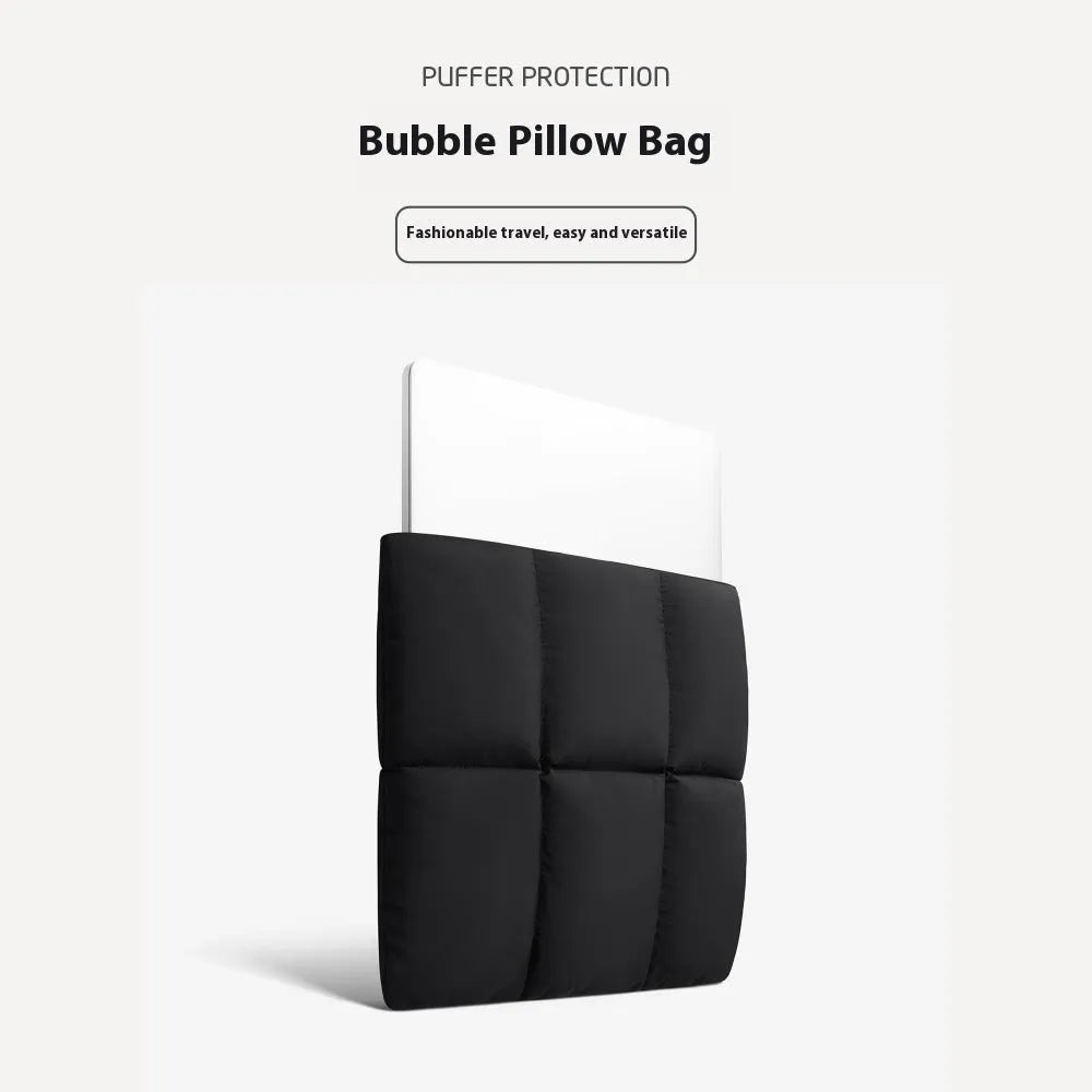 Soft fluffy polyester laptop sleeve in black or khaki for 13 to 15.6 inch laptops