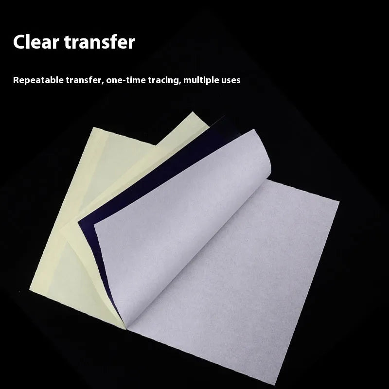 Tattoo transfer paper quadruple copy pack with transfer paste gel for A4 hand drawing