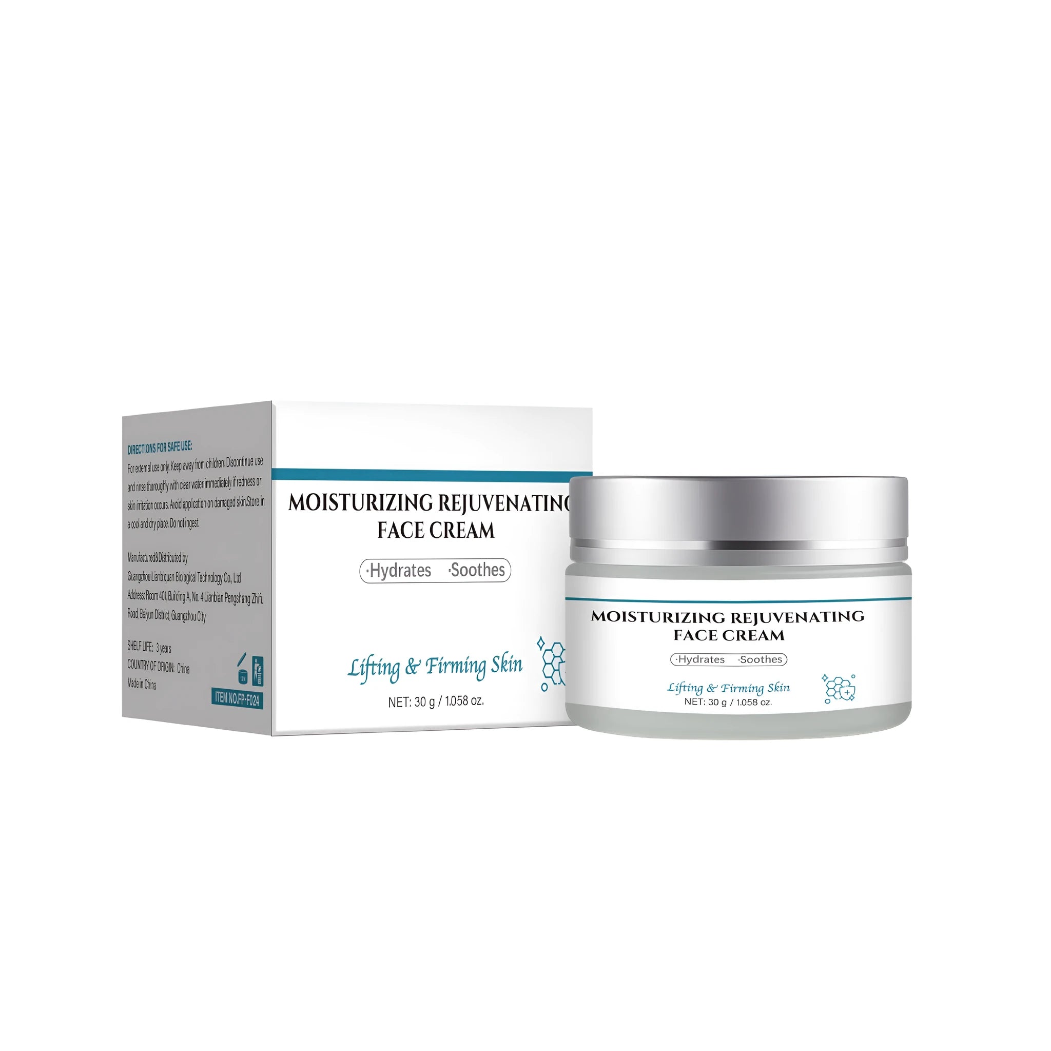 30g anti-aging cream container with FP-F024 specification for facial skincare treatment