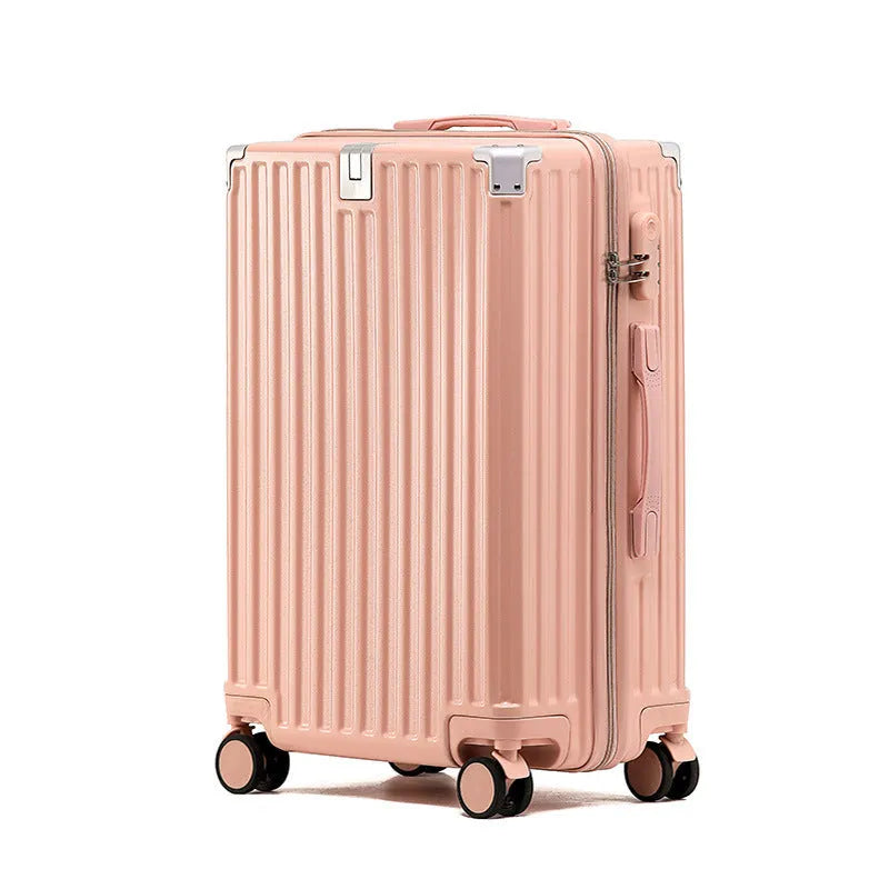 Hard shell aluminium frame luggage in avocado green colour with wheels and retractable handle