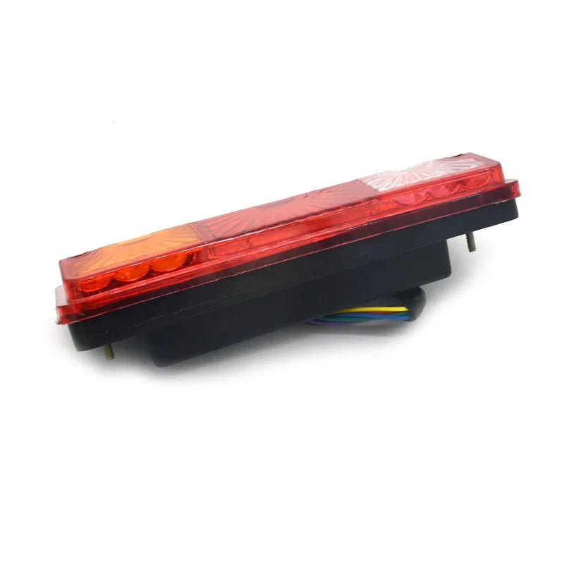 Black shell semi-closed taillight for electric tricycles, 200mm by 70mm.
