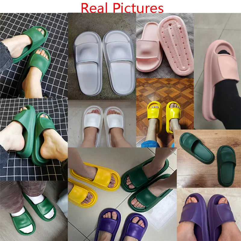 EVA flip-flop slippers with a non-slip sole pattern, shown in multiple colours including black, pink, and white.