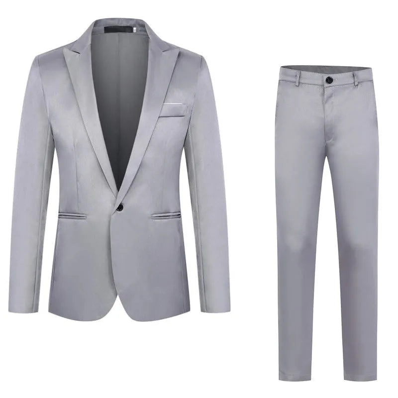Men's loose fit wedding suit jacket in acetate fabric available in eight colours with Asian sizing