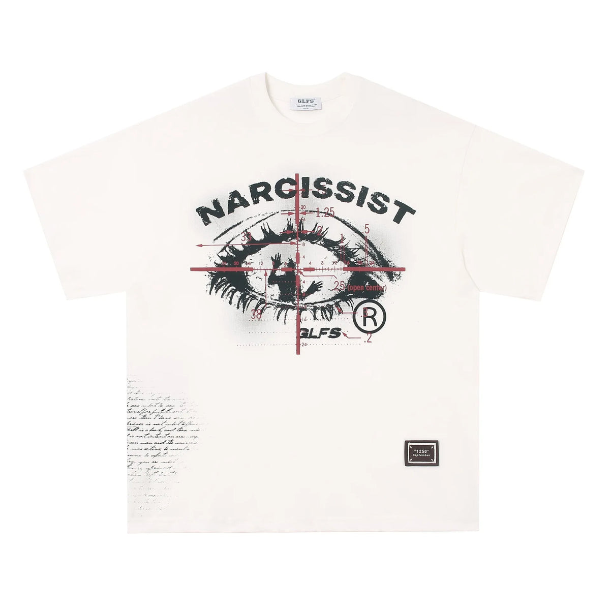 Black and white American retro hip hop gothic T-shirt with letter designs, pure cotton, short sleeves