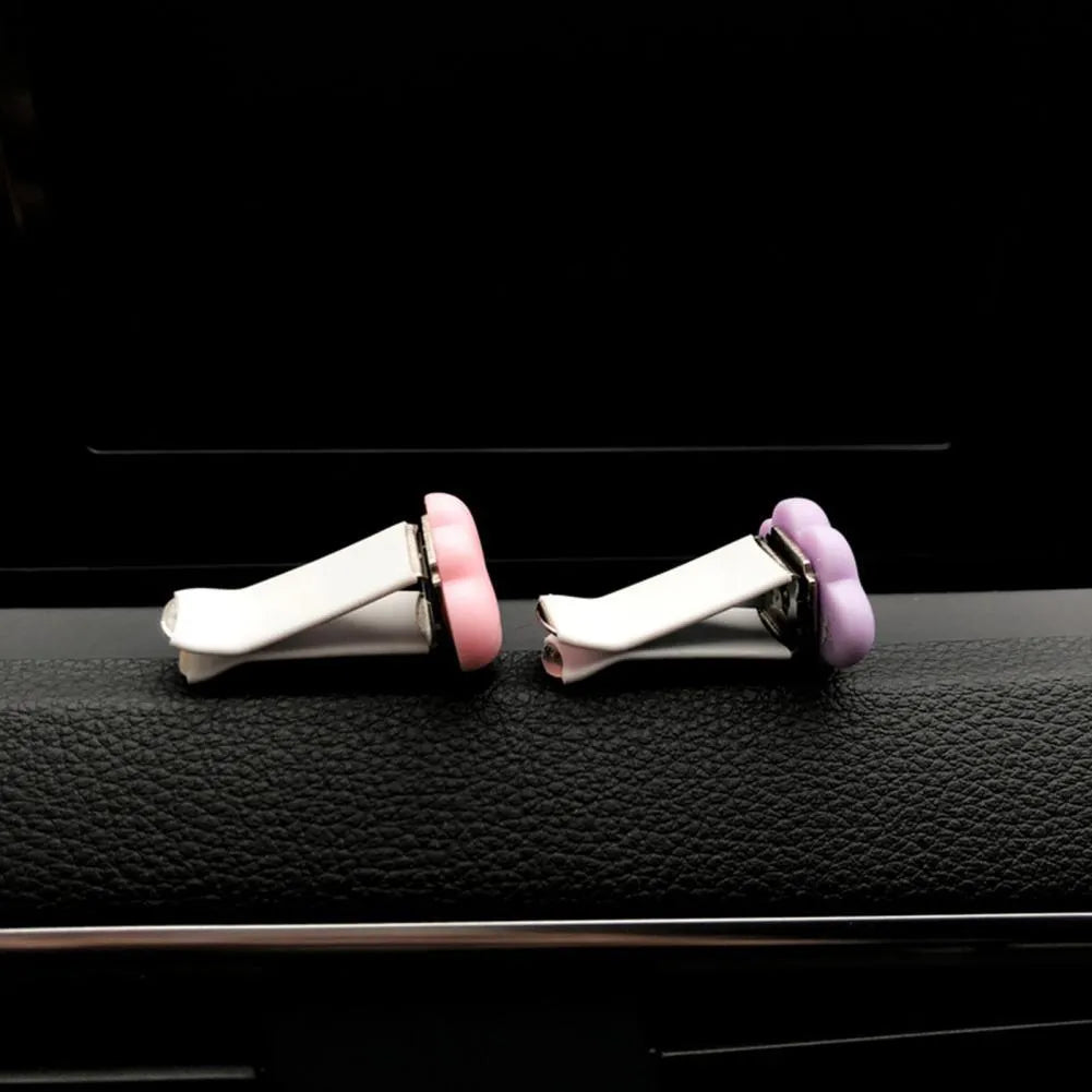 Resin car fragrance clip with cartoon cloud design in six colour options