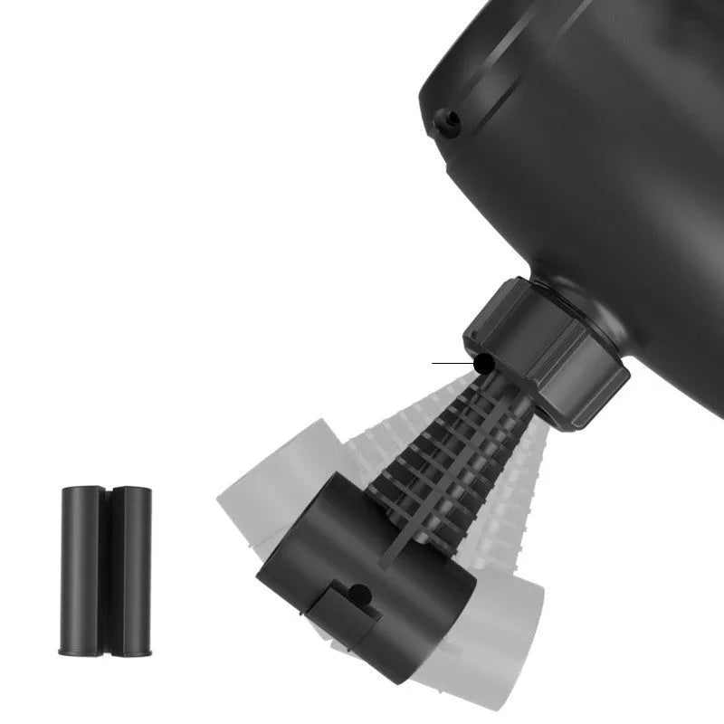 Black car headrest charger with 3-in-1 Micro USB, USB-C and Lightning ports and 1.5m auto-shrinking cable.