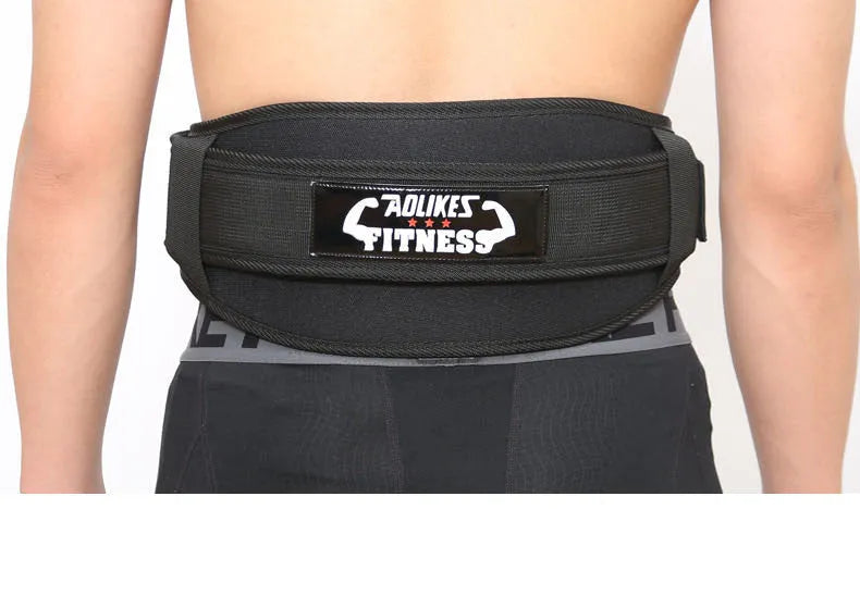 Nylon fitness weightlifting waistband in black red yellow colours for adult gym use