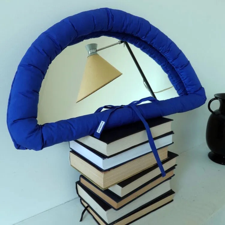 Soft cotton-filled PVC fabric mirror in modern minimalist style measuring 23x40cm