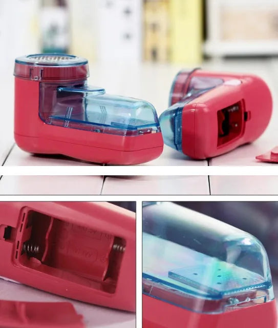 Portable electric lint remover device in selected colour with compact handheld design