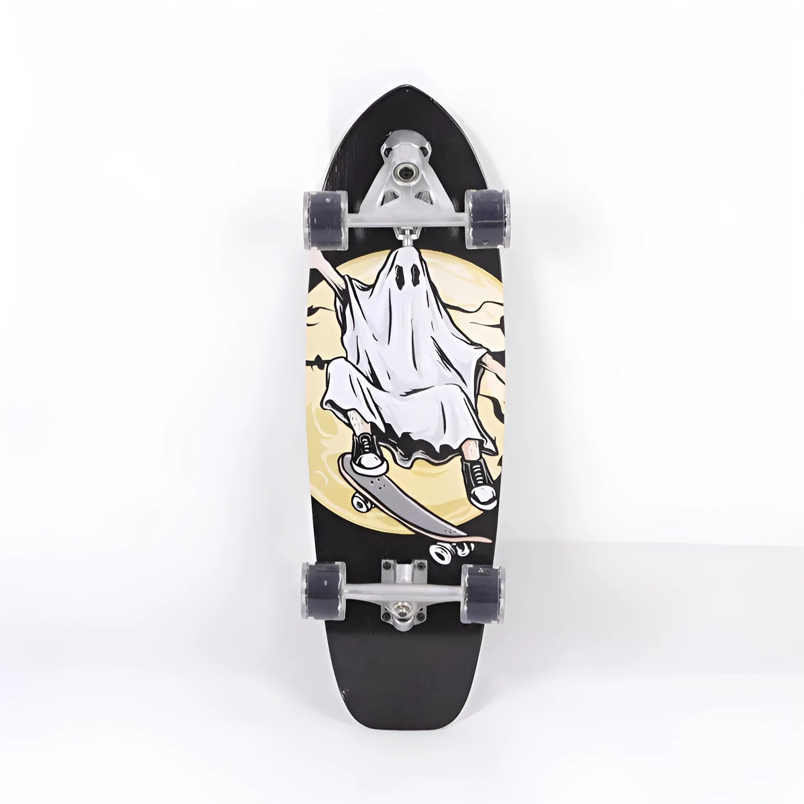 White 31-inch maple wooden street scooter for urban transport