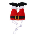 Red polyester Christmas pet hat for small dogs and cats, one size 20 x 17 x 5 cm with tie-dye finish.