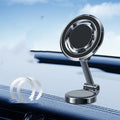 Car centre console mobile phone holder with magnetic adhesive mount and 360-degree rotation adjustment