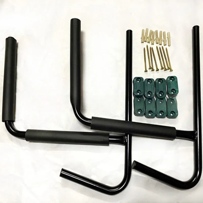 Heavy-duty carbon steel kayak wall hanger rack for garage storage