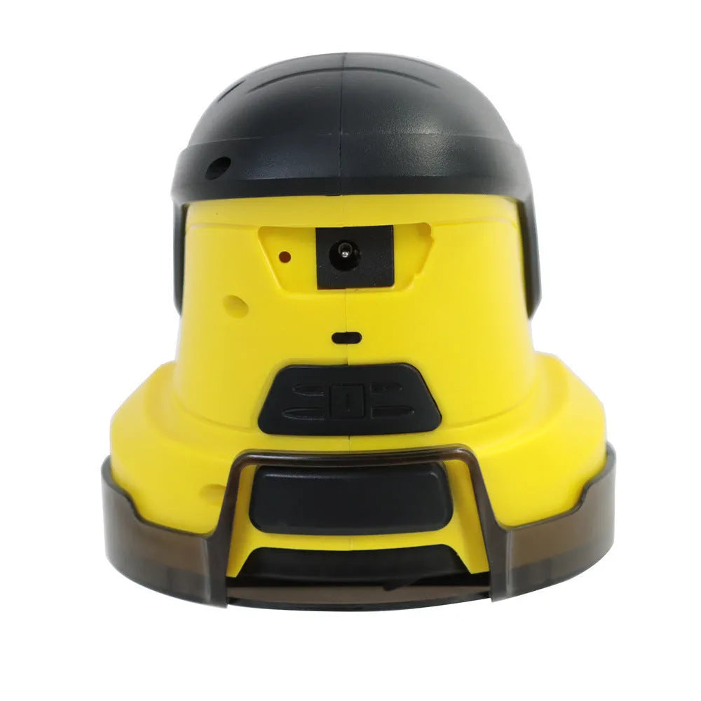 Yellow cordless electric ice scraper with USB charging cable for car windows