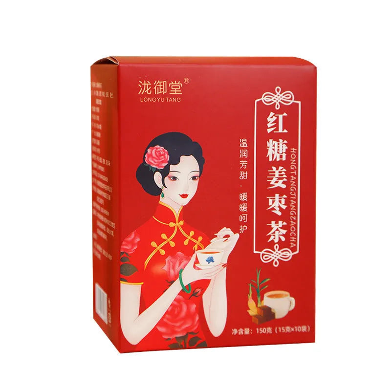 Box of Yuantang brown sugar ginger and jujube tea, 150g of herbal tea bags with red dates and wolfberries.