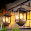 Solar wall lamp in copper rust colour, IP44 waterproof, 5W, retro style for outdoor courtyard, 150x170mm