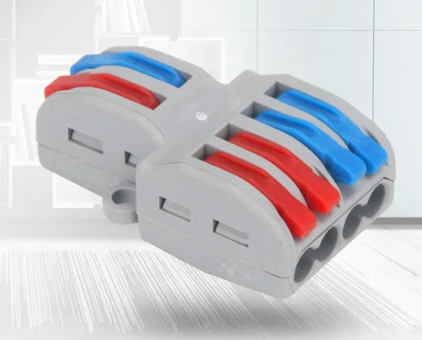 SPL 42 and SPL 62 style quick wire connectors with fire-insulated shell for 0.08-4.0mm² cables.
