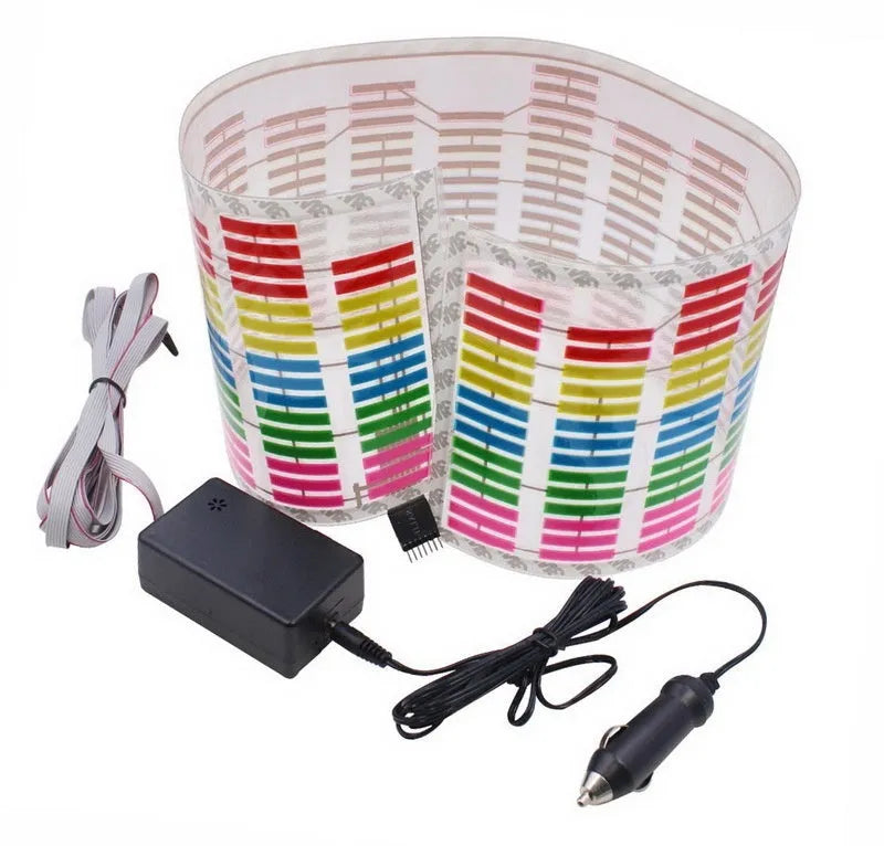 Car voice control rhythm lamp with electroluminescent panel showing multiple light pattern options