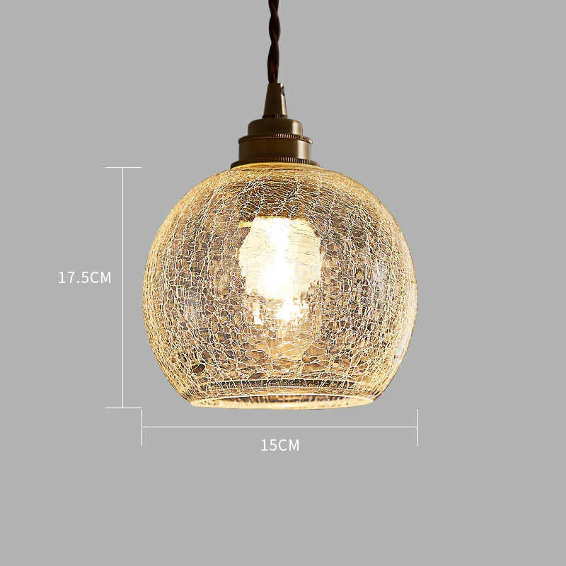 Copper and glass ball chandelier ceiling light with spherical shade