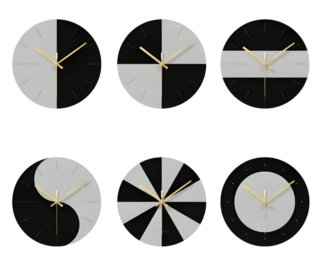 Transparent tempered glass wall clock with minimalist numerals, 29.5cm in diameter.