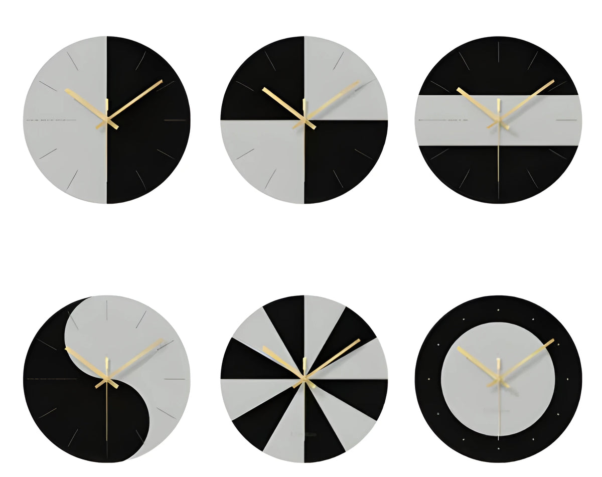 Transparent tempered glass wall clock with minimalist numerals, 29.5cm in diameter.