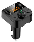 Black car MP3 Bluetooth player with cigarette lighter plug and display screen