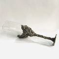 Alloy dinosaur champagne glass goblet in ancient tin colour, 6 x 21 cm retro wine glass for champagne