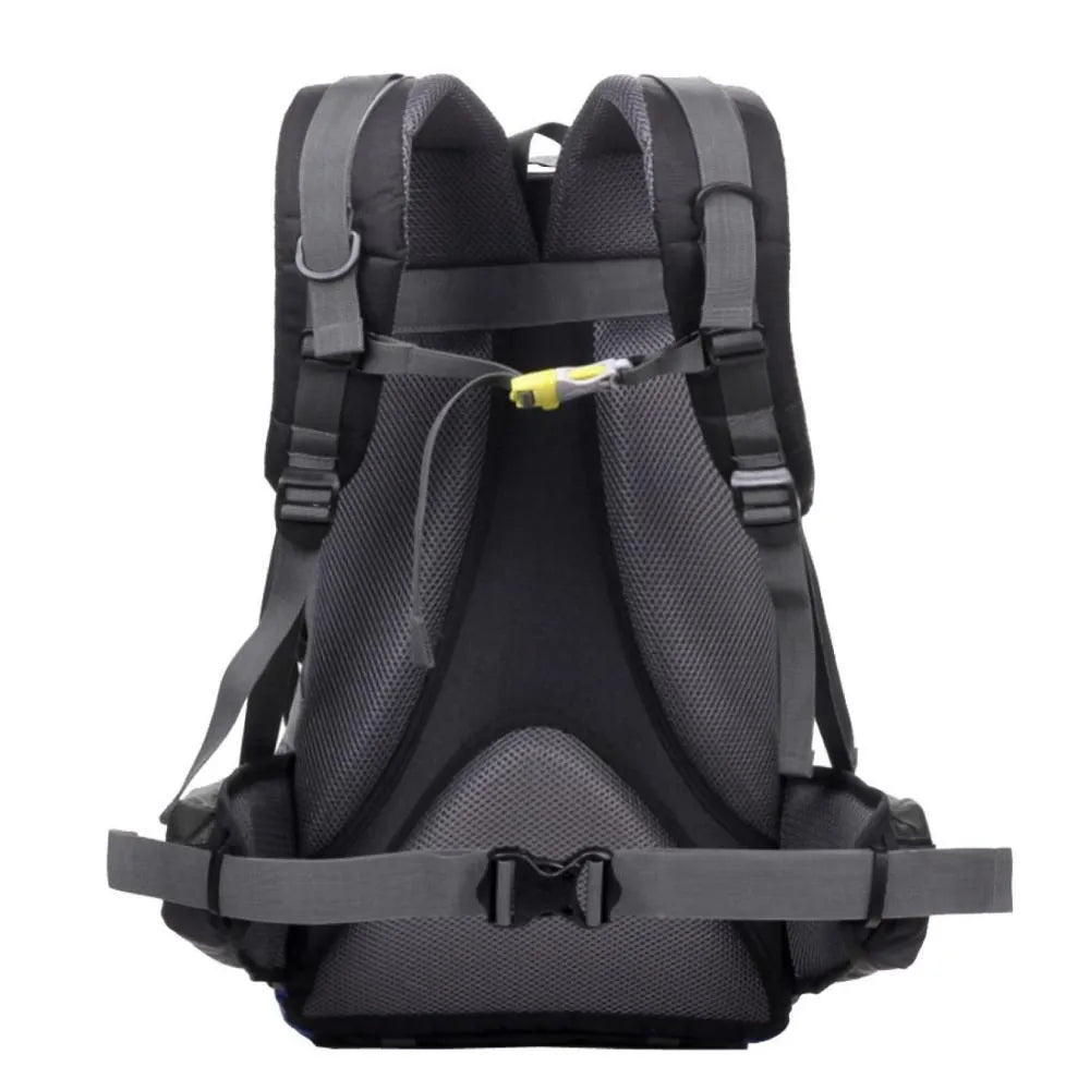 Green polyester outdoor sports backpack with 32cm width 50cm height dimensions for running hiking camping