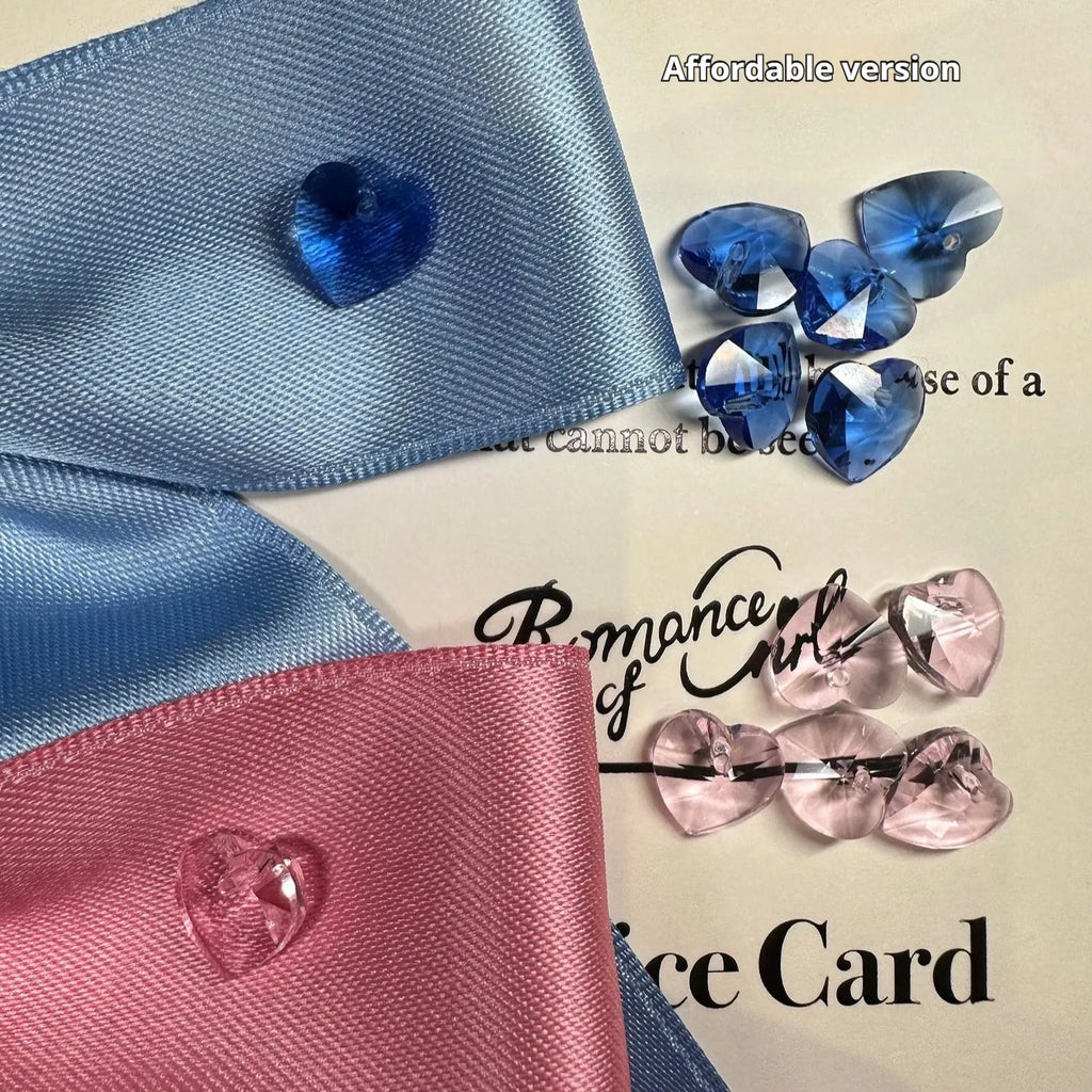 Blue princess-style dog hair band with adjustable bow on canine model