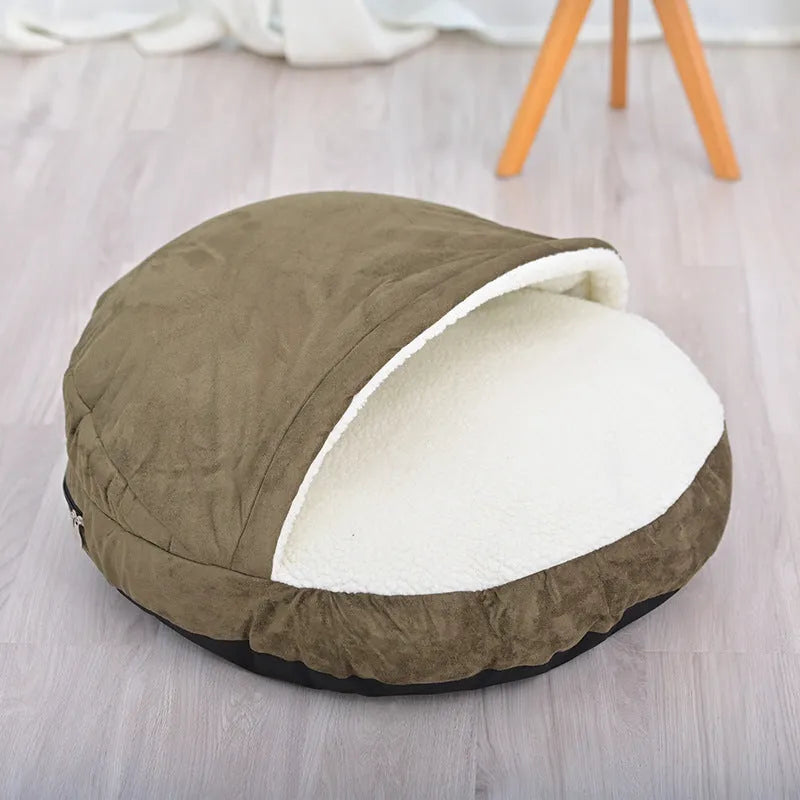 Brown and grey removable washable cloth dog kennel in S and M sizes