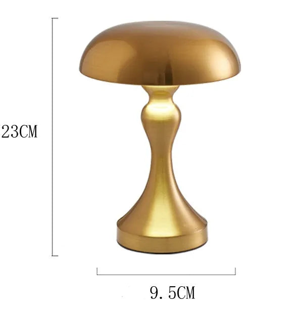 Bronze USB rechargeable LED desk lamp with touch control showing three colour temperature settings