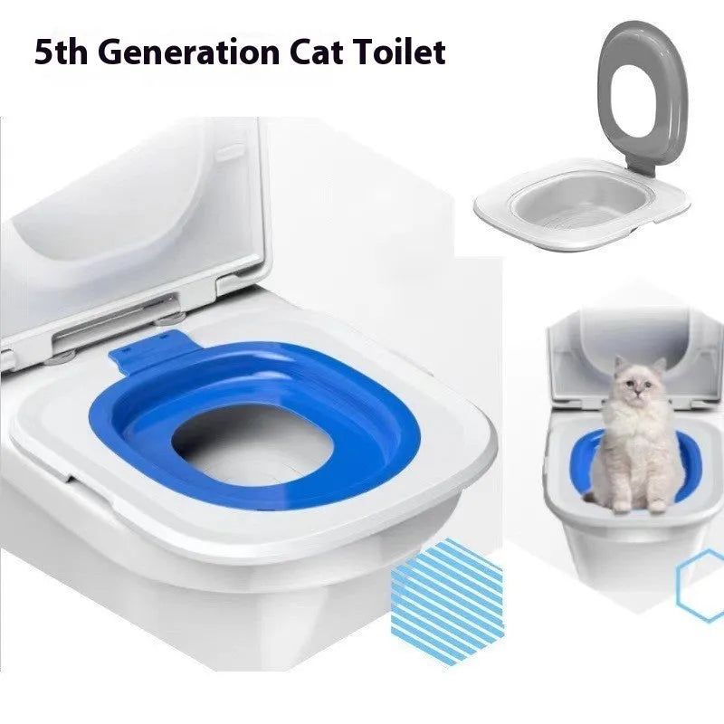 Fifth generation cat toilet training tray with removable insert in blue colour