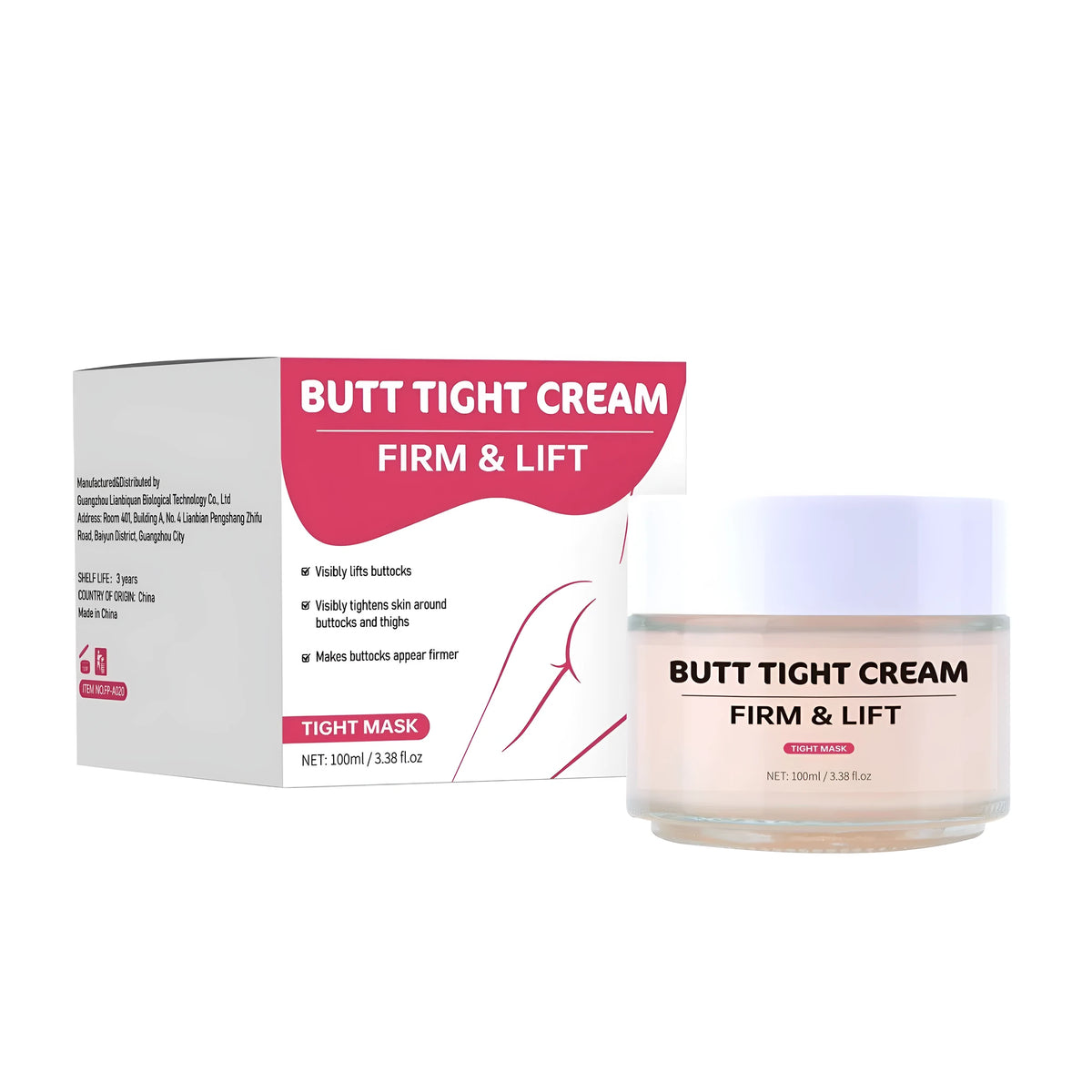 100ml hip tightening cream bottle with pump dispenser for hips and thighs