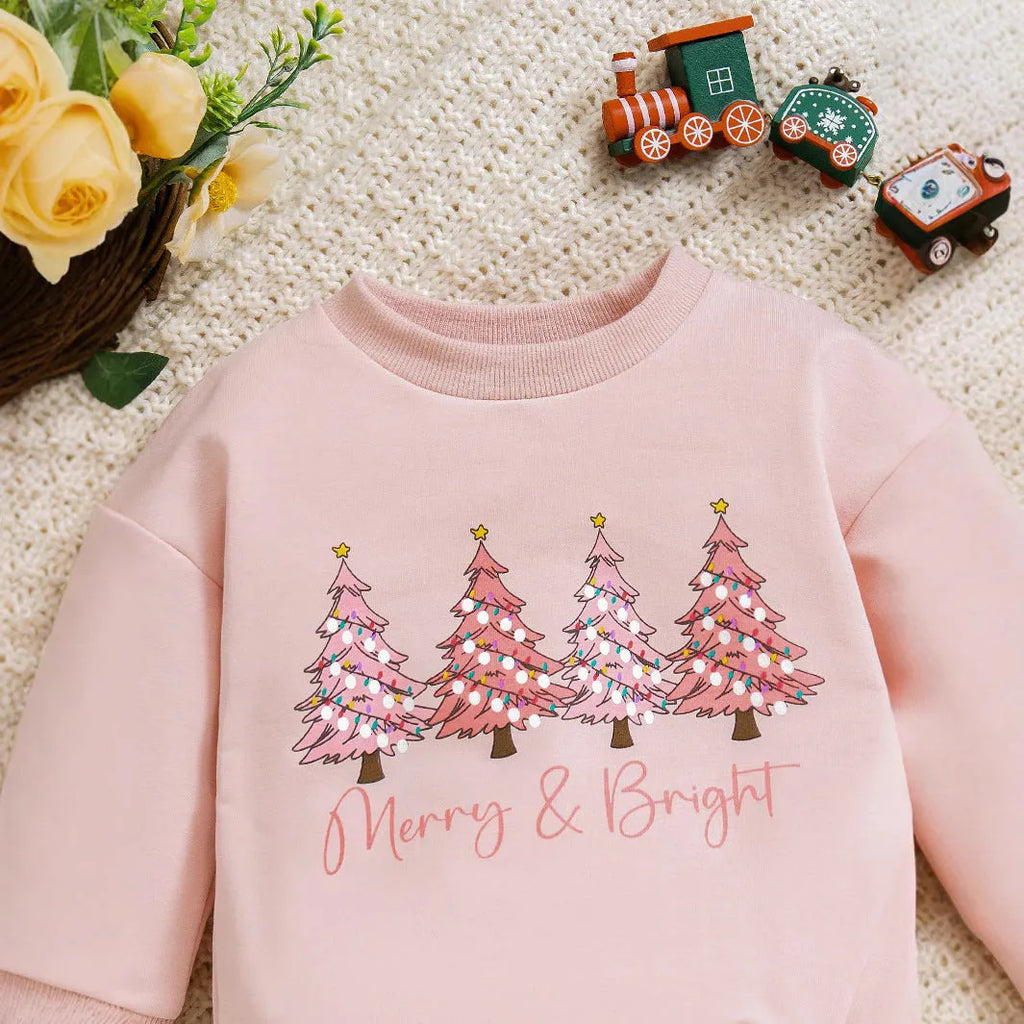 Girls' letter print long sleeve cotton triangle jumpsuit in lotus root colour for 0-12M babies