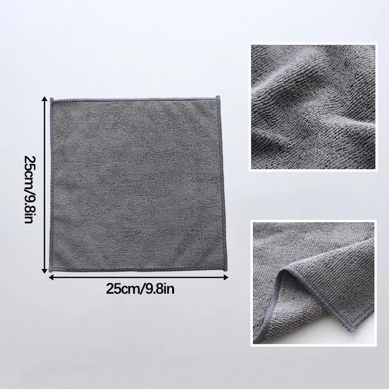 Grey 25x25cm oilproof microfiber kitchen cleaning cloth for pot and bowl decontamination