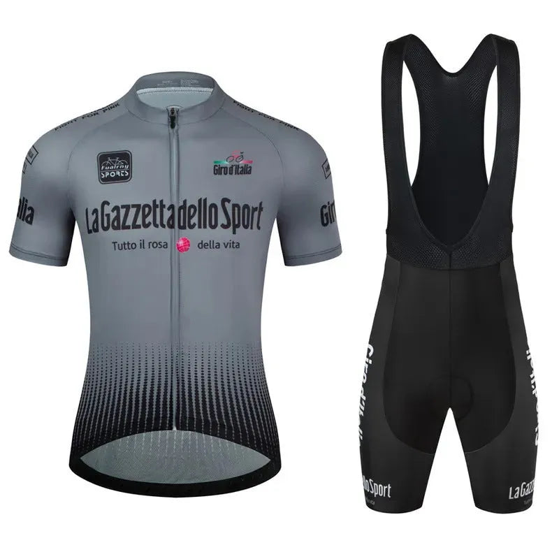 Loop road bike short sleeve cycling suit in breathable polyester fabric.