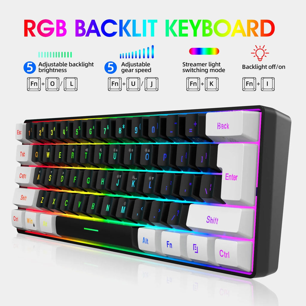 V700WB A869 white and black backlit gaming keyboard and mouse combo with data cable