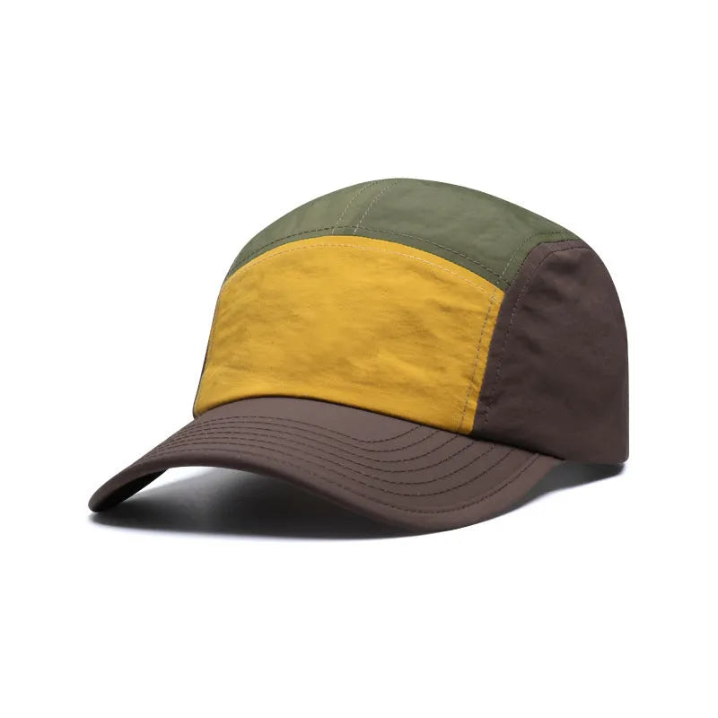 Men's quick-drying baseball cap with curved brim in khaki, army green, orange, or yellow colours